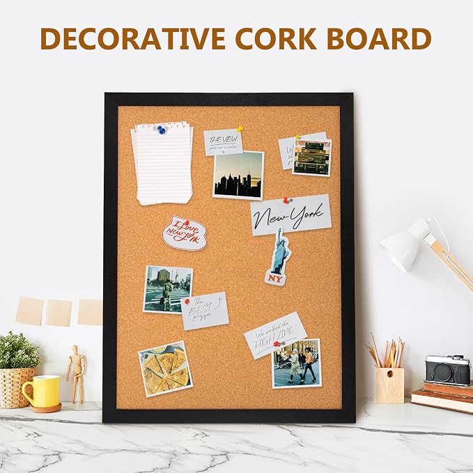 DOLLAR BOSS Cork Board for Wall 24" x 18" Bulletin Board for Wall - Image 5