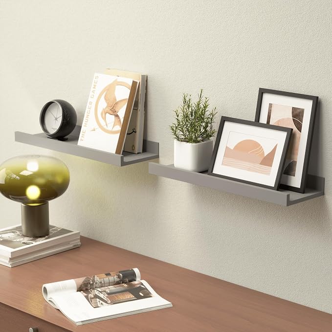 Boswillon Floating Shelves for Wall, Wall Shelves Set of 2, Bedroom Shelves - Image 2