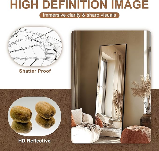 Delma Full Length Standing Mirror, Large Floor Mirror - Image 4