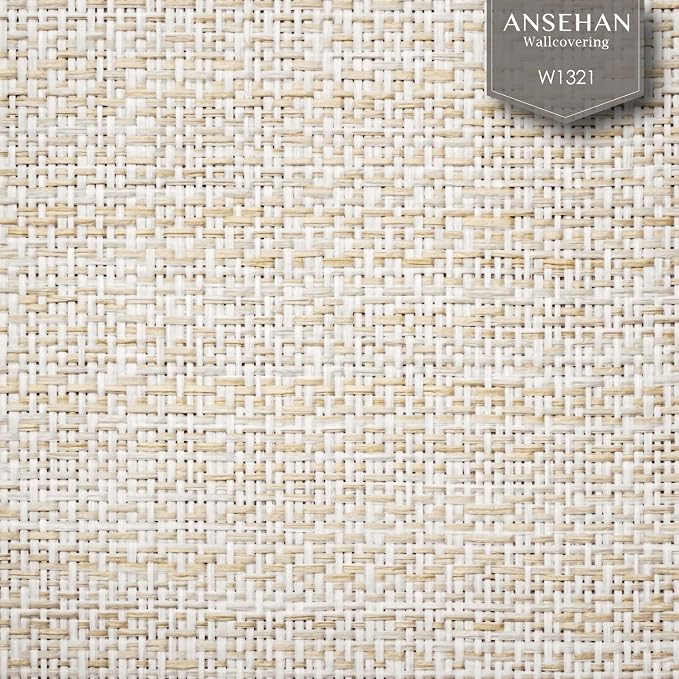 Ansehan Wallcovering W1321 Oxford Collection 36" W x 8 Yard L, Natural Paper - Image 2