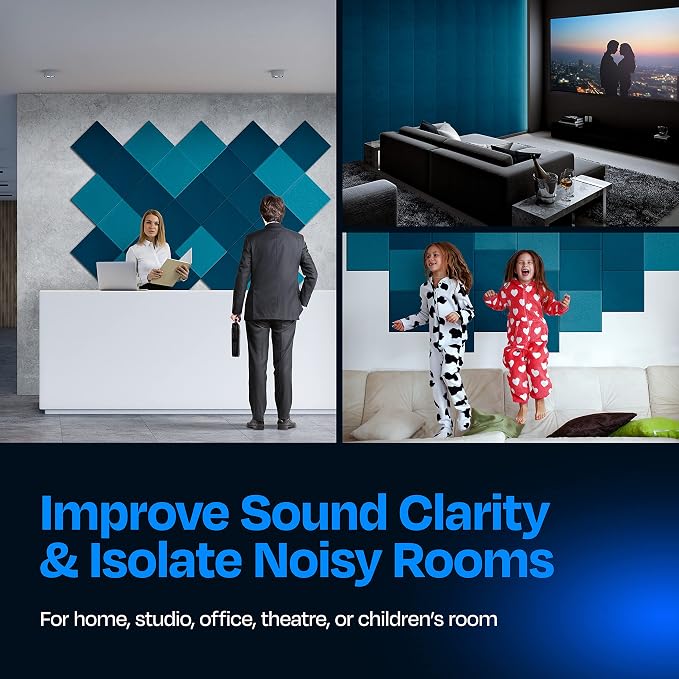 Acoustic Panels 12-Pack Soundproof Wall Panels 12"X12"X0.4" Sound Panels High - Image 4