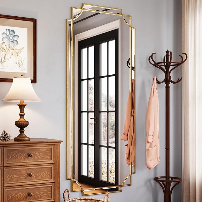 Kelly Miller 70"x30" Large Gold Beveled Full Length Mirror, Traditional - Image 2