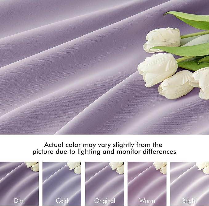 MIULEE Lilac Back Tab Blackout Curtains 90 Inches Long 2 Panels Set - Image 8