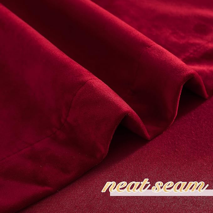 NICETOWN Christmas Red Velvet Textured Curtains/Draperies, Home Decoration - Image 6