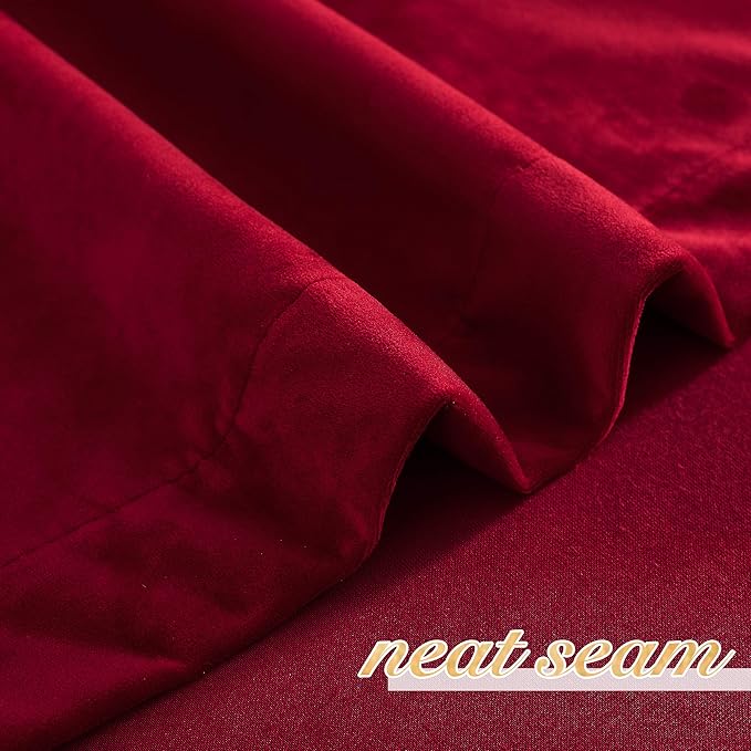 NICETOWN Red Velvet Curtains and Drapes 54 inches Long - Image 6