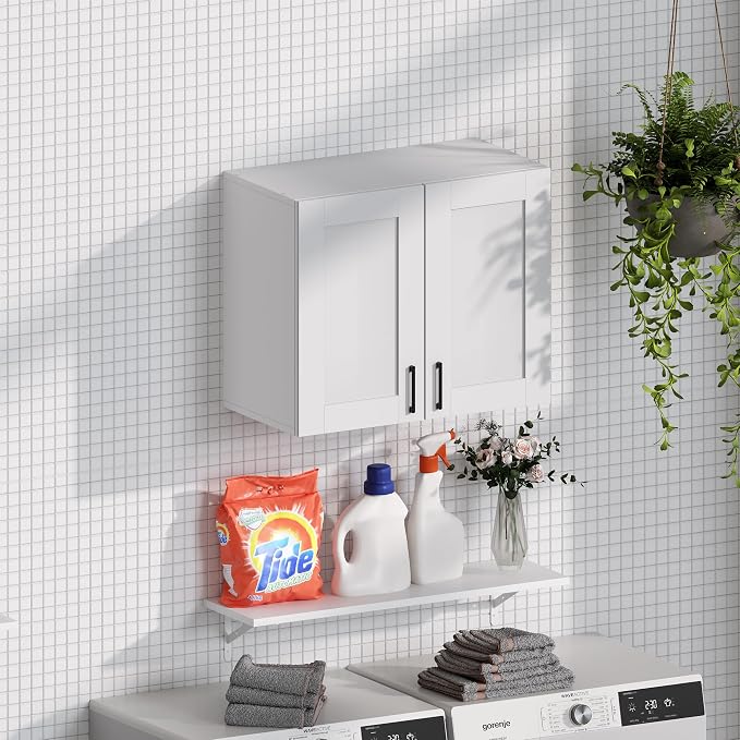 White Laundry Room Cabinets and Storage - Image 5