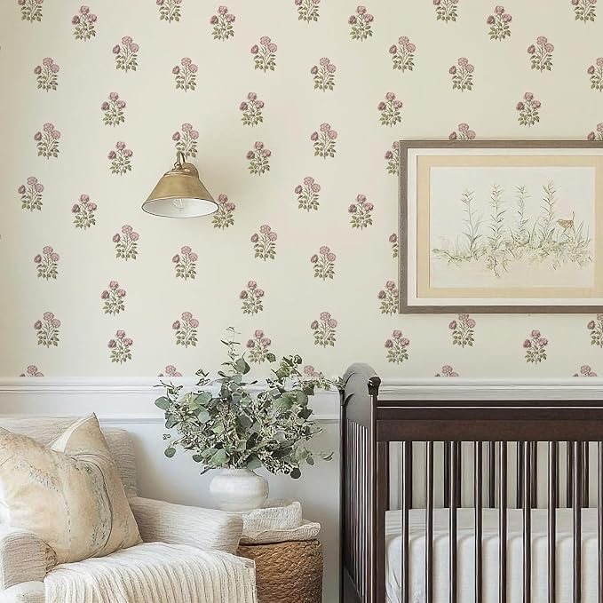 17.3"× 590.5" Vintage Floral Wallpaper Peel and Stick Boho Wallpaper Removable - Image 8