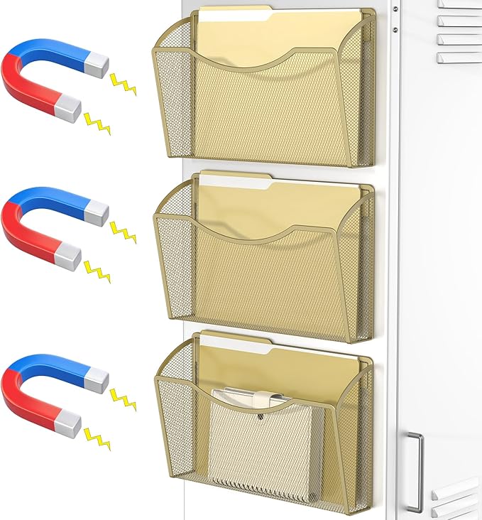 MINDEPOT Magnetic Wall File Organizer, Hanging Wall Mounted File Folder Binder by MINDEPOT