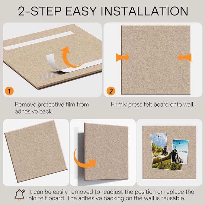 MaxGear Large Cork Board for Wall 36" x 24", Tan Bulletin Board, 6 Pack Felt - Image 5