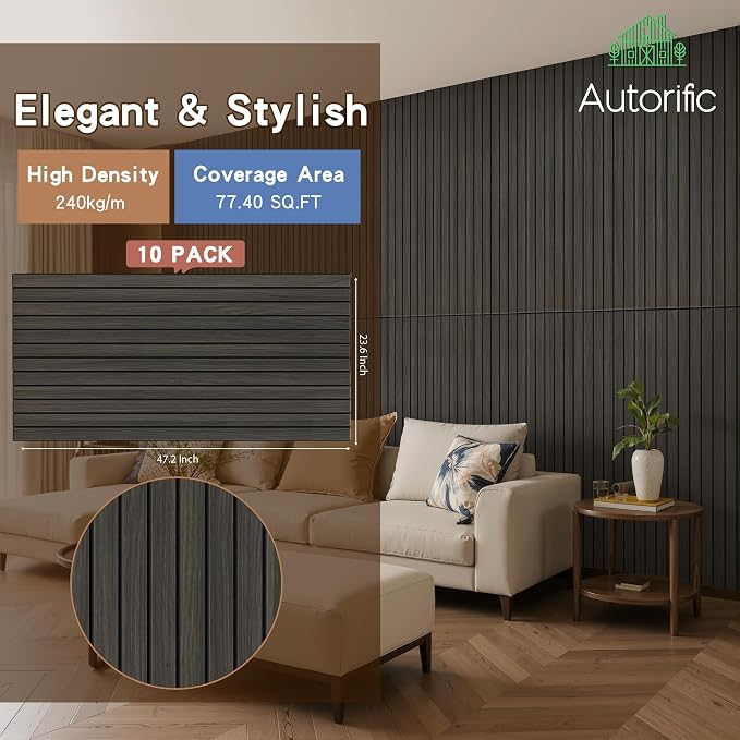 Wood Veneer Sound Panels, 10 Pack 47.2”x23.6” Wall Panels, Decorative Acoustic - Image 4
