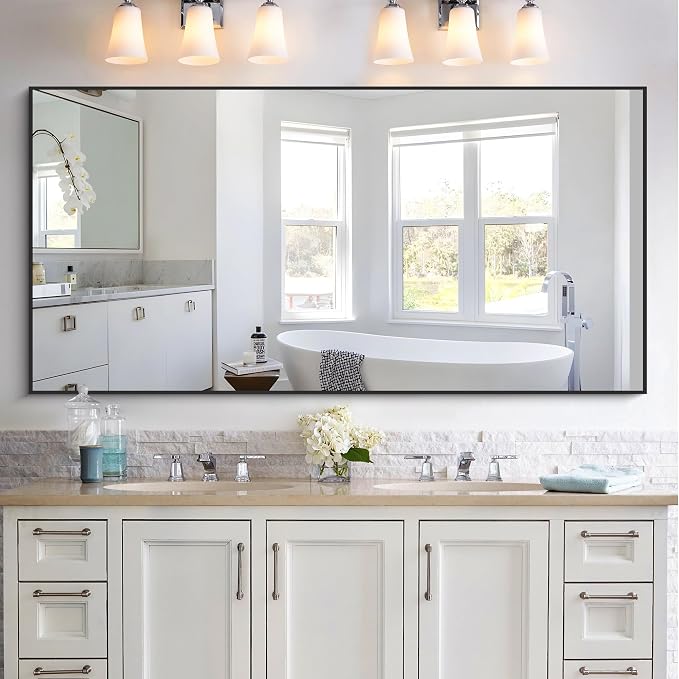 KOCUUY Bathroom Mirror, 30x60 Inch Large Black Mirrors - Image 2