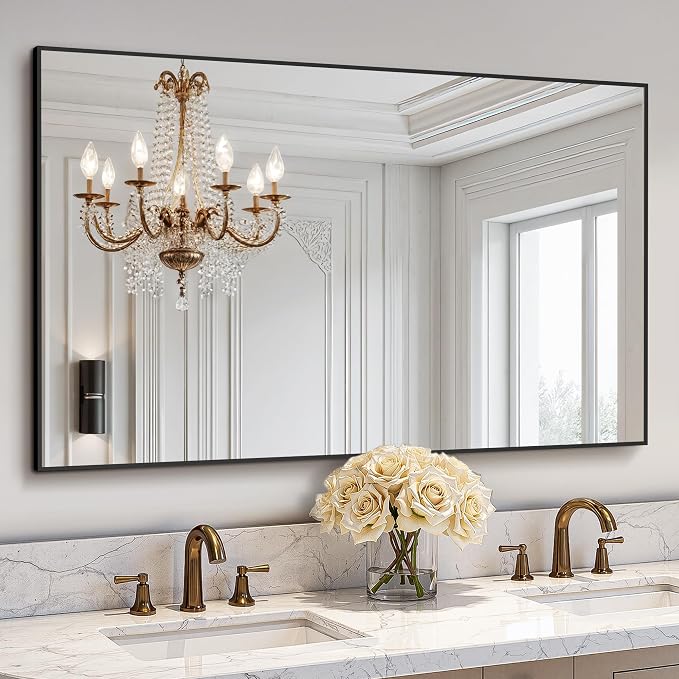 TRAHOME Bathroom Vanity Mirror for Wall, HD Shatterproof Glass, Hangs by TRAHOME