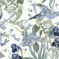 Floral Wallpaper Peel and Stick Blue Flower Contact Paper 16.9inch x 393.7inch by lenify