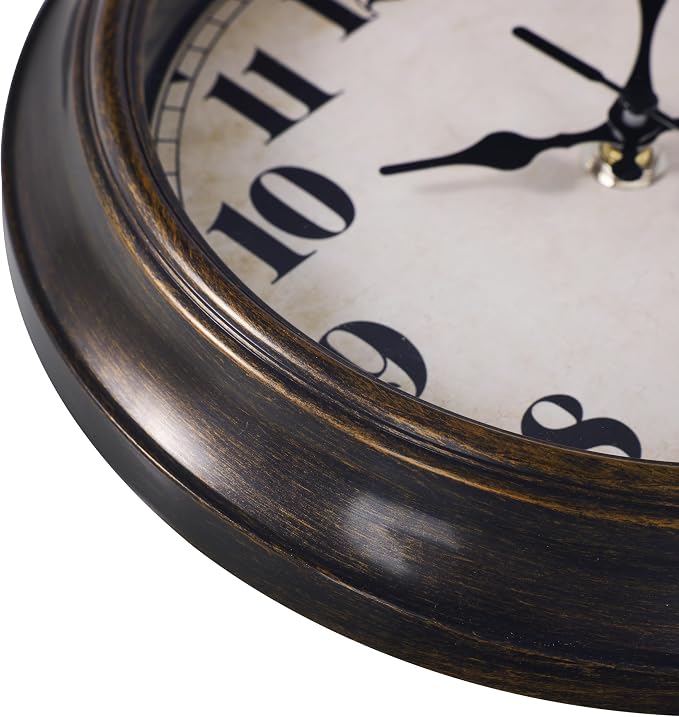 Yoiolclc Vintage Wall Clock 8 Inch Retro Silent Small Wall Clocks Battery - Image 4