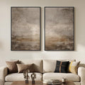 Large Framed Neutral Abstract Wall Art Set of 2 by MXART