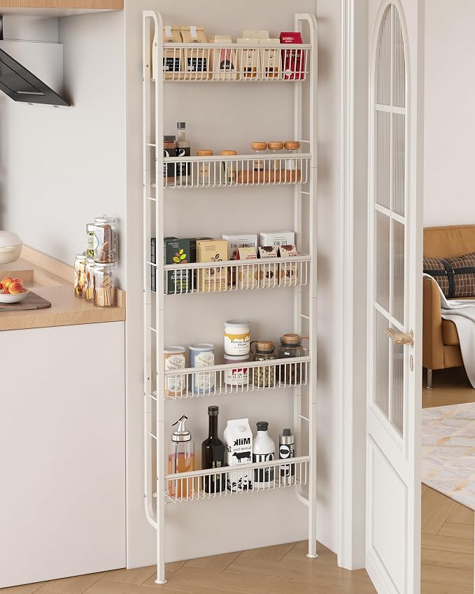 UMDONX Behind The Door Bathroom Shelf Narrow 5-Tier, Space-Saving Slim Storage - Image 8