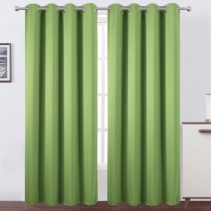 LEMOMO Light Green Thermal Blackout Curtains/52 x 108 Inch/Set of 2 Panels Room by Lemomo