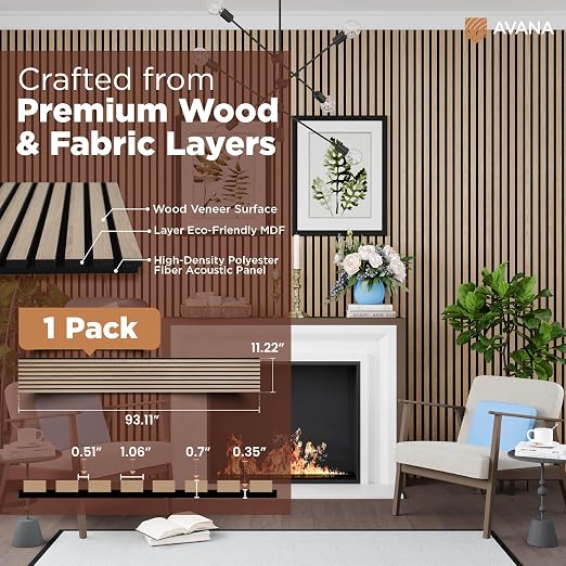 Avana Acoustic Wood Wall Panels – 93.2x11.25 Inch Panels – Fits 94x12 Layout – - Image 4