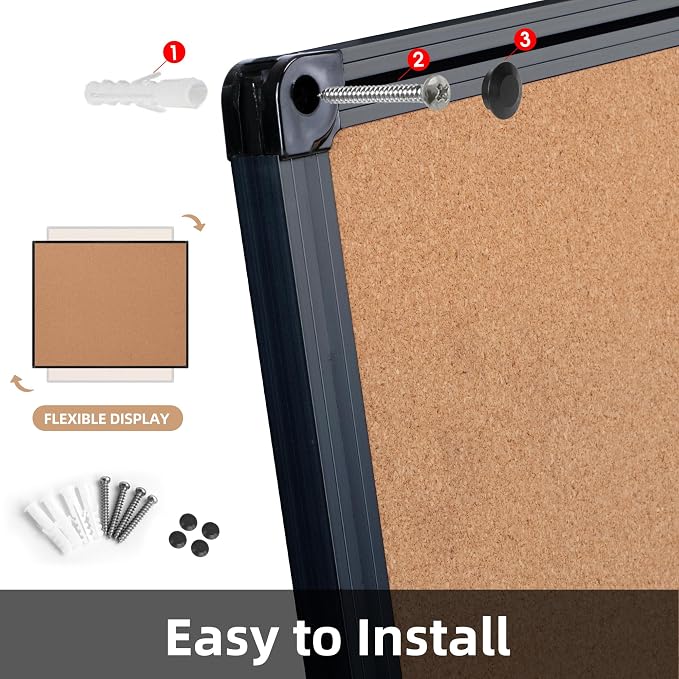 Extra Large Cork Bulletin Board 48" X 48", Wall Mounted Notice Pin Board - Image 7