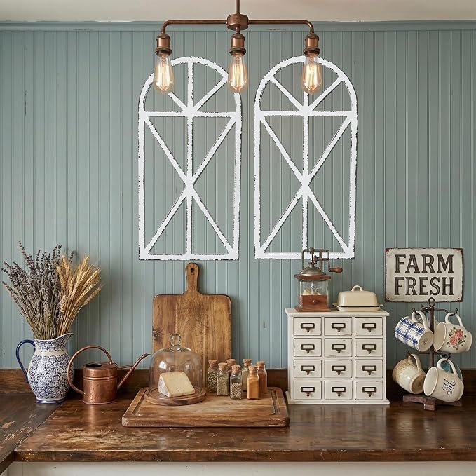 SwallowLiving Set of 2 Large Farmhouse Window Frame Wall Decor, 16x32 Inch - Image 4