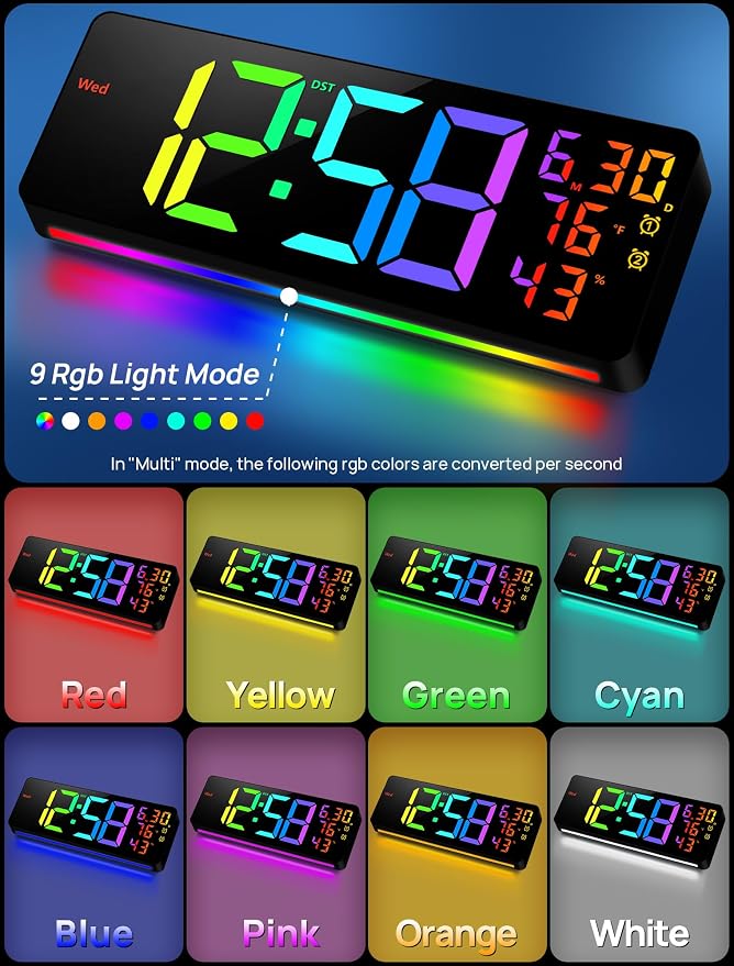 MASHI 17.3" Large Digital Wall Mount Clock, Digital Clock - Image 4