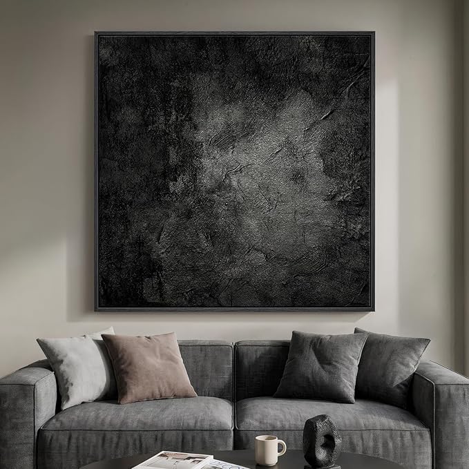 Extra Large Framed Black Abstract Wall Art by Cuspin