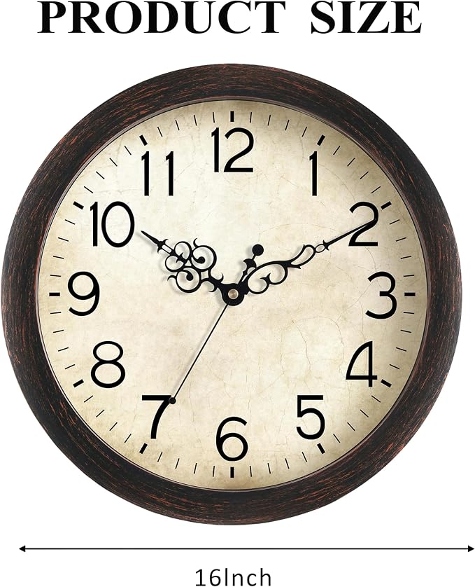 KECYET Wall Clock, Vintage Wall Clocks Battery Operated Quartz Silent - Image 6
