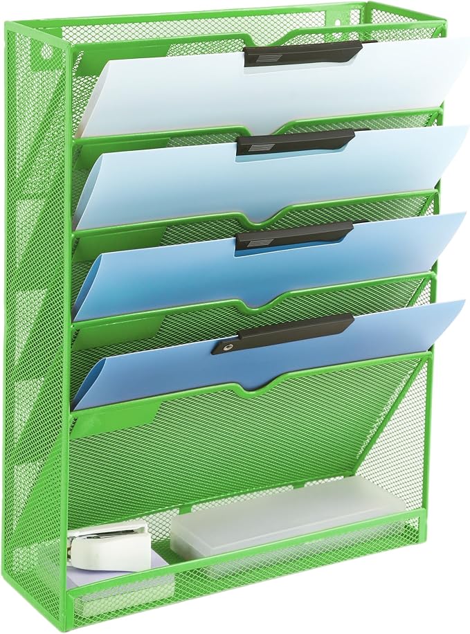 EASEPRES 6 Tier Mesh Hanging Wall File Organizer, Desk Vertical Mail Paper by EASEPRES