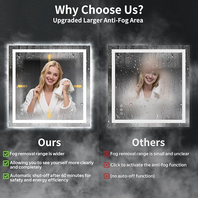 36"x36" LED Bathroom Mirror - Image 3