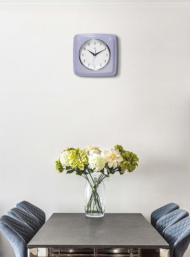 Infinity Instruments Retro Wall Clock – 9-Inch Square Silent Non-Ticking - Image 4