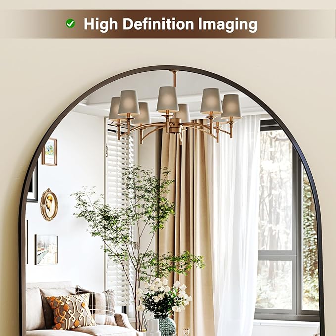 XRAMFY 78"x38" Arched Full Length Mirror Floor Mirrors - Image 6