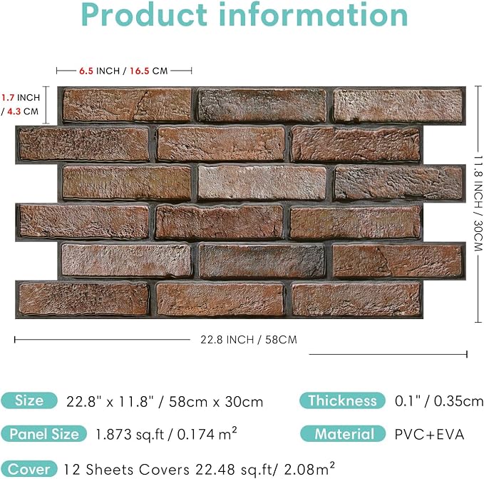 Commomy Faux Brick 3D Wall Panels - Image 6
