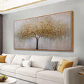 Wall Art Abstract Gold Tree of Life Framed Modern Artwork Canvas Painting by VHMING