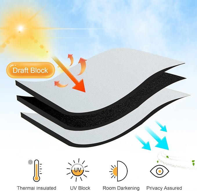 RYB HOME Blackout Curtains for Bedroom, Window Shades Thermal Insulating - Image 3