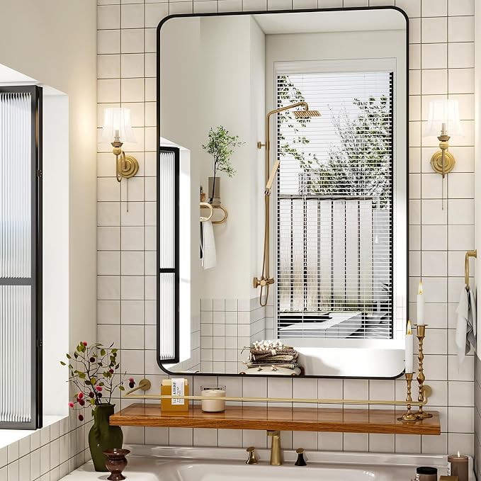 Easly 30 x 48 Inch Bathroom Mirror, Rounded Rectangular Vanity Mirror - Image 5