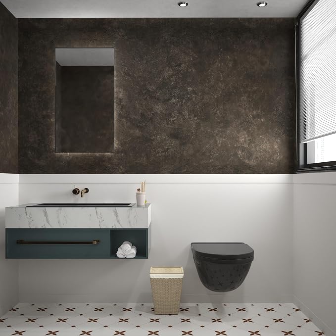 3yecao 16"×1181" Big Roll Large Size Thick Dark Brown Tan Grey Concrete - Image 6