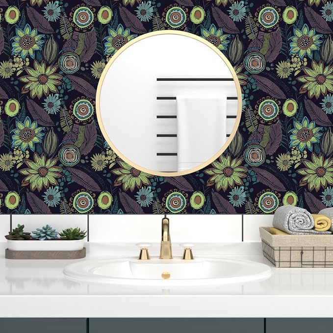 Vintage Boho Wallpaper Peel and Stick, Gothic Floral Contact Paper, Retro - Image 4
