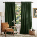 NICETOWN Olive Green Velvet Curtains 96 inch Long by NICETOWN
