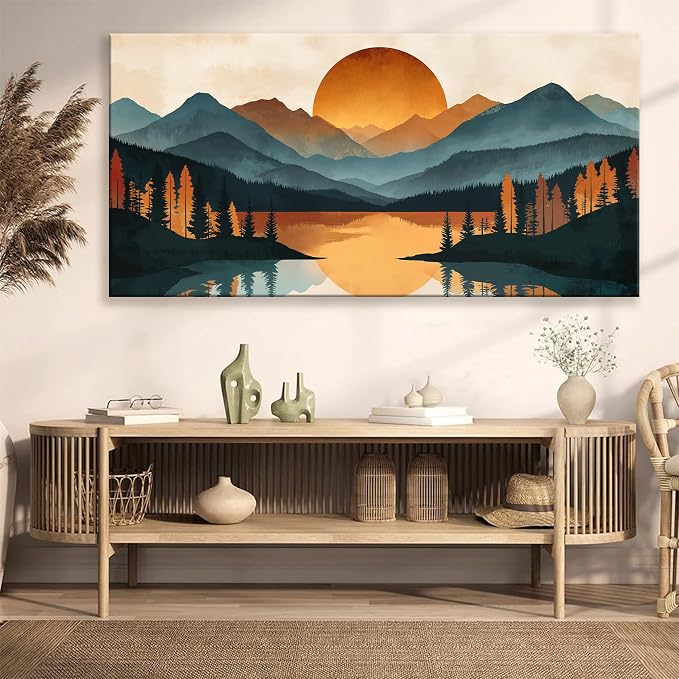 Colorful Mountain Boho Wall Art - Image 4