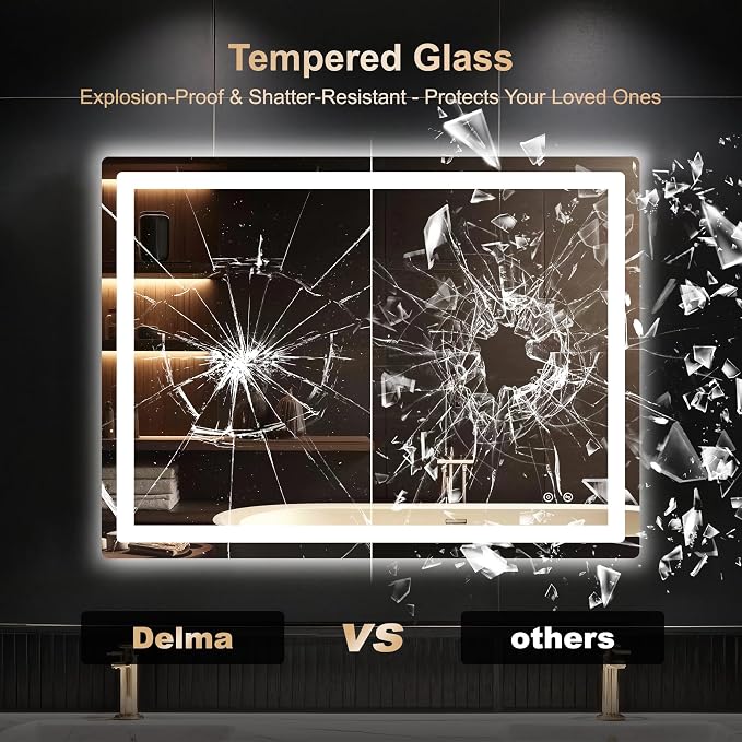 Delma LED Bathroom Mirror with Lights, 30x40 Vanity Mirror - Image 5