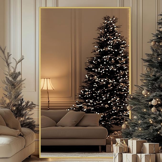 Large Mirror Full Length with Stand, Hanging or Wall Mounted, Tempered Glass - Image 3