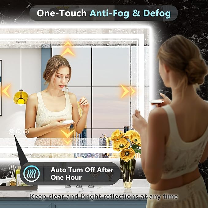 96x36 LED Bathroom Mirror with Lights, Backlit and Front Lit Anti-Fog Lighted - Image 5