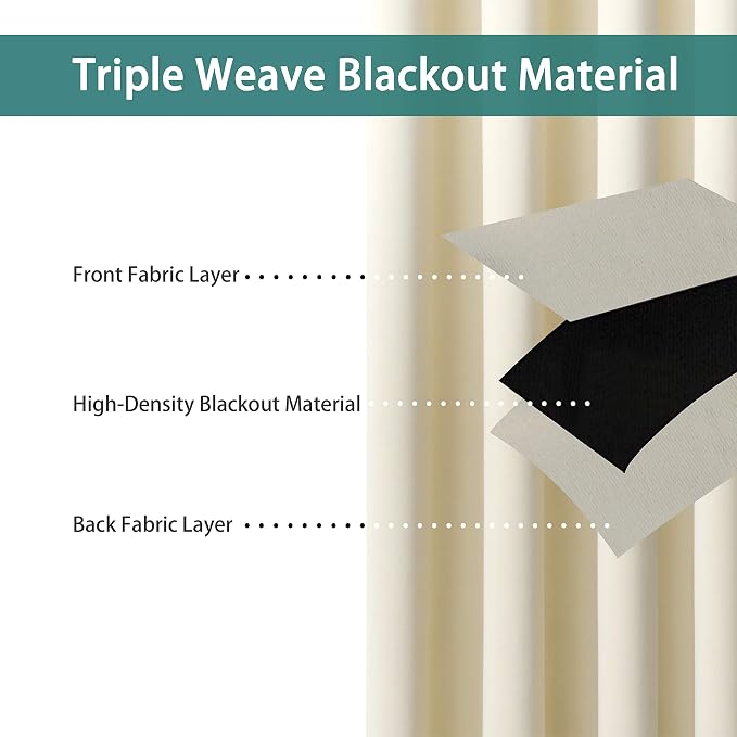BONZER Room Divider Blackout Curtain Extra Wide Room Darkening Total Privacy - Image 2