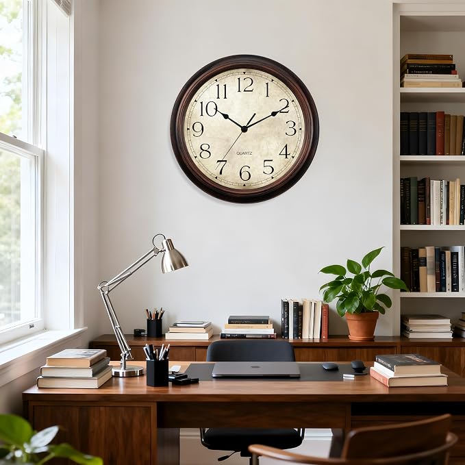 KECYET Wall Clock Battery Operated Vintage Silent Non-Ticking Analog Wall - Image 7