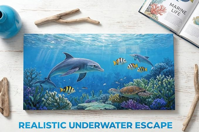 Ardemy Ocean Life Wall Art 40"x20" Picture, Waterproof Canvas Print - Image 2