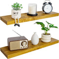 BGMG Wood Floating Shelves for Wall 30 inch Set of 2, Rustic Wooden Wall Mount by BGMG