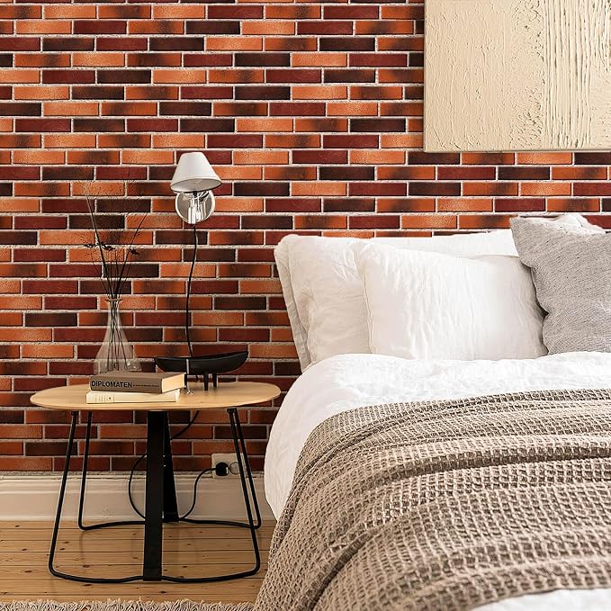 Red Faux Brick Wall Tiles, 3D Thin Brick Veneers - Image 4