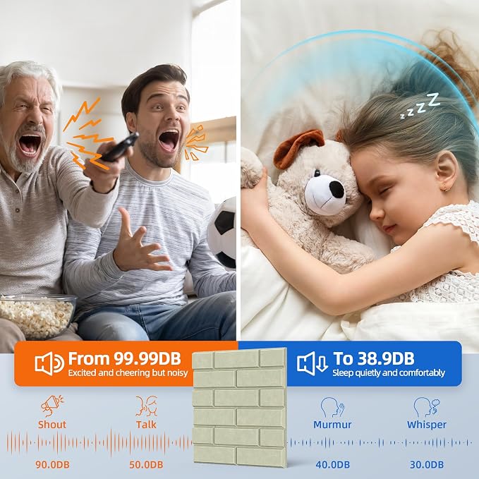 12 Pack Acoustic Panels with Self Adhesive, Soundproof Wall Panels, Brick Sound - Image 2