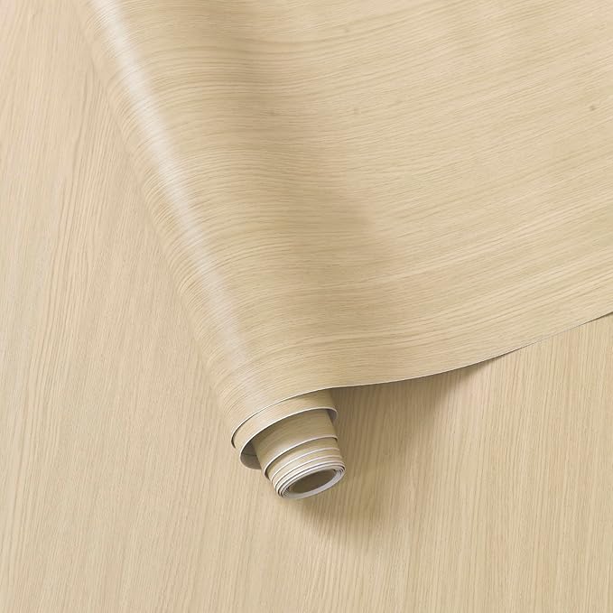BOMENG White Oak Wood Contact Paper Peel and Stick Light Oak Wallpaper by BOMENG