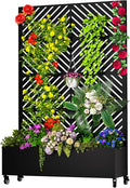 MTART Metal Planter Box with Trellis, 72.1"x47.2"x16" Outdoor Galvanized Raised by Unknown